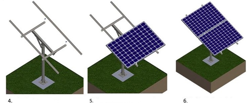 solar pump ground pole structure system