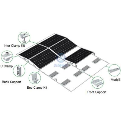 sistema di montaggio con zavorra solare est-ovest